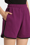 Rosaline Flex Fit Easy Movement Shorts - Plum Caspia — thumbnail 5